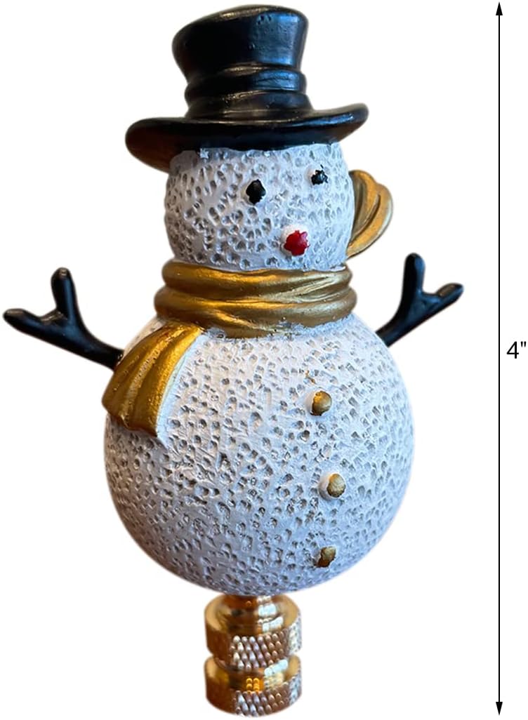 Home Concept 3.7"H Silver and Gold Christmas Snowman Polished Brass Base Finial - Image 2